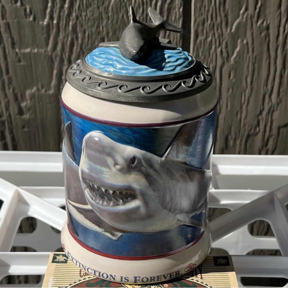 Budweiser Anheuser-Busch Great White Sharks limited ed collectible beer stein